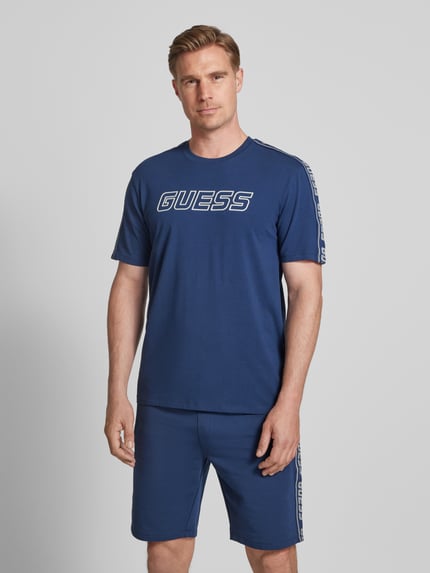 GUESS Activewear T-Shirt mit Label-Detail Dunkelblau 4
