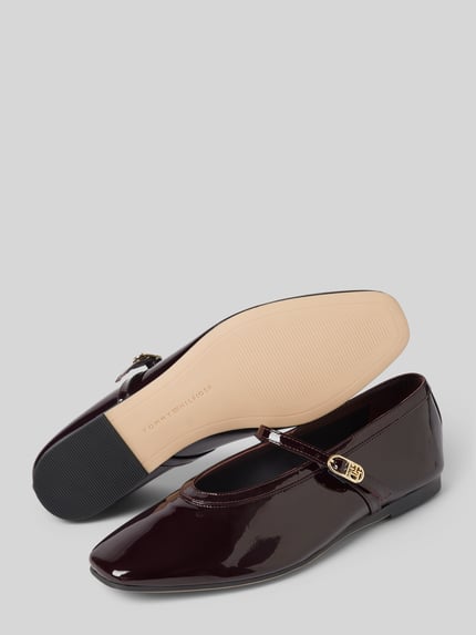 Tommy Hilfiger Ballerina's met doornsluiting Bordeaux - 4