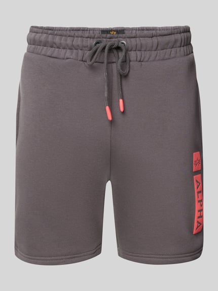 Alpha Industries Sweatshorts met elastische band en tunnelkoord Antraciet - 2