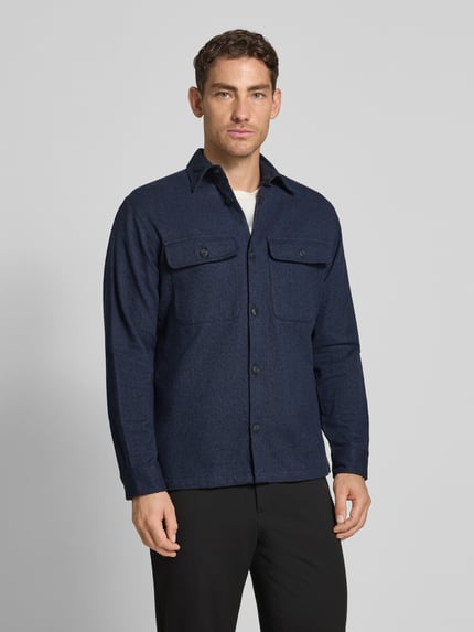 JACK & JONES Premium Regular Fit Freizeithemd mit Kentkragen Modell 'RAYLE' Marine 4
