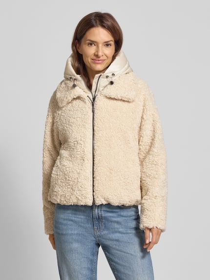 Amber & June Teddyjacke mit Kapuze Beige 4