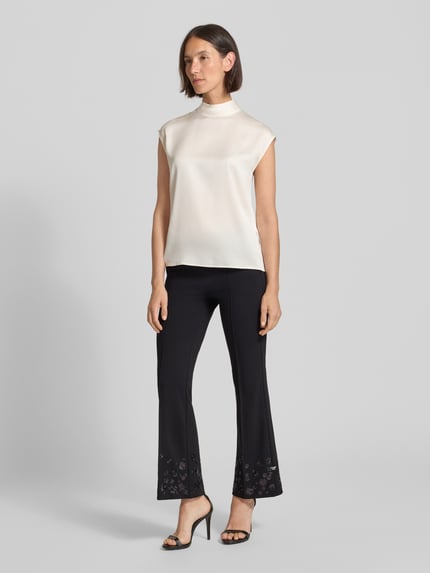 CAMBIO Cropped Hose aus Viskose Modell 'FRANCOISE CROPPED PAILLET' Black 1