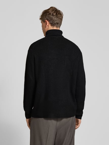 Lindbergh Strickpullover in Ripp-Optik mit Rollkragen Black 5