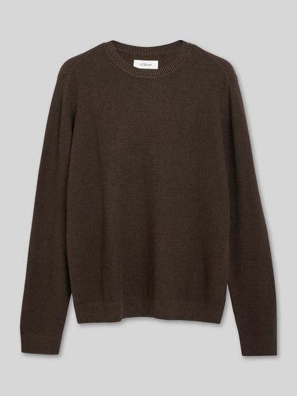 s.Oliver RED LABEL Regular Fit Pullover aus reiner Baumwolle Mittelbraun 2