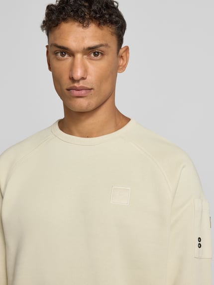 PME Legend Sweatshirt mit Label-Patch Offwhite 3