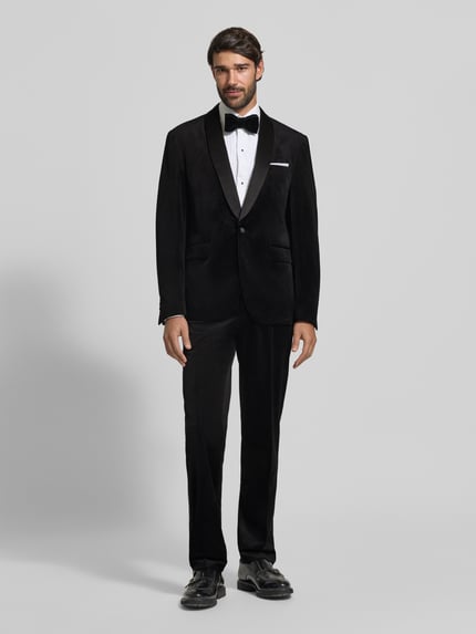 Lindbergh Garnitur o kroju slim fit z aksamitu Czarny 1