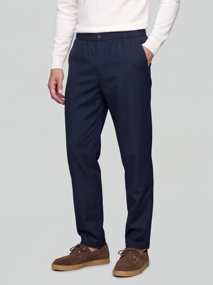 Tommy Hilfiger Regular Fit Hose mit elastischem Bund Marine 4