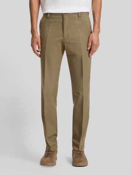 BOSS Regular fit broek van katoenmix, model 'C-KENT' Leem - 4