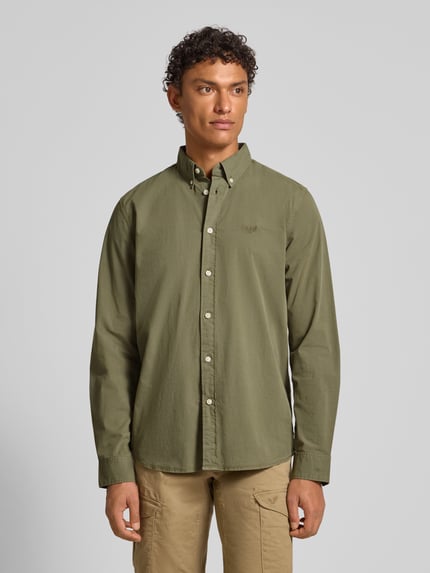 PME Legend Regular Fit Freizeithemd mit Button-Down-Kragen Oliv 4