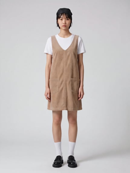 Marc O'Polo DENIM Minikleid aus Baumwoll-Mix Beige 4