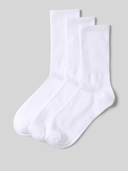 JACK & JONES Skarpety z elastycznymi, prążkowanymi ściągaczami w zestawie 3 szt. Biały 1