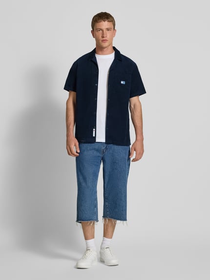 Tommy Jeans Sukienka sztruksowa o kroju regular fit z czystej bawełny Granatowy 1
