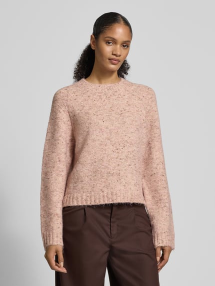 VERO MODA Regular Fit Strickpullover mit Woll-Anteil Modell 'INGRID' Hellrosa Melange 4