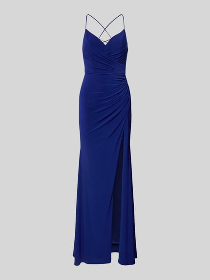 Mascara Abendkleid mit Raffungen und Gehschlitz Royal Melange 2
