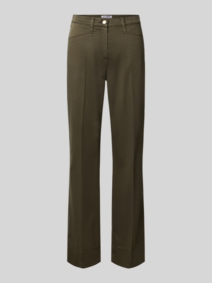 Produktfoto, Super Slim Fit Schmale Hose aus Baumwoll-Lyocell-Mix Modell 'LORELLA' von Raphaela By Brax in Olivgrün, glatte Oberfläche, Damen Schmale Hose von Raphaela By Brax