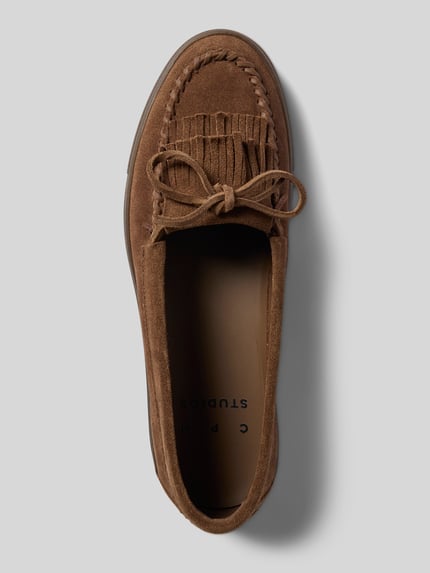 Produktfoto, Loafers aus Leder mit Gummisohle Modell 'CPH365' von Copenhagen in Braun, Abgerundete-Spitze, Schlupfform, Echtleder, Absatzhöhe: 2 cm, Schafthöhe: 5 cm, Schaftweite: 17 cm.