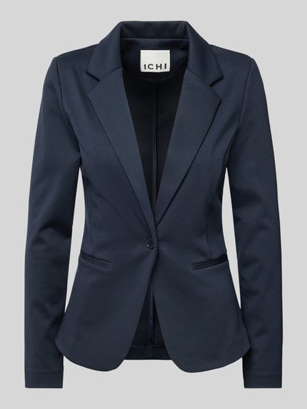 ICHI Slim fit blazer met paspelzakken, model 'KATE' Marineblauw - 2