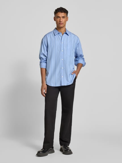 Wood Wood Regular Fit Freizeithemd mit Kentkragen Modell 'Carter' Blau 1