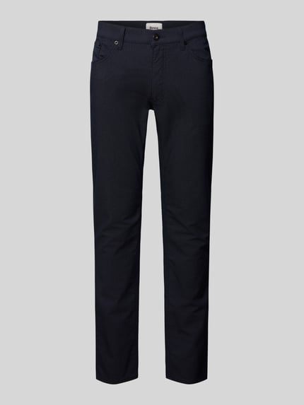 Brax Slim fit stoffen broek in 5-pocketmodel, model 'Chuck' Marineblauw - 2