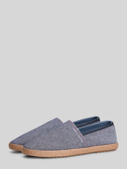 Tommy Hilfiger Espadryle z czystej bawełny z napisem z logo Ciemnoniebieski 2