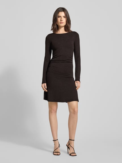 VERO MODA Knielanges Kleid mit Effektgarn Modell 'KANVA' Schoko 1