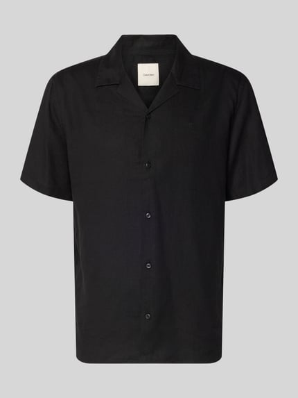 CK Calvin Klein Regular Fit Freizeithemd aus Leinen-Lyocell-Mix Black 2