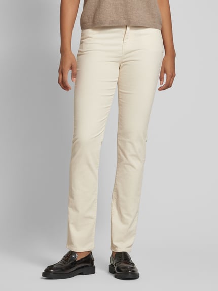 Christian Berg Woman Slim fit corduroy broek met katoen Ecru - 4