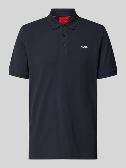 HUGO Koszulka polo z nadrukiem z logo model ‘Donos’ Ciemnoniebieski 2