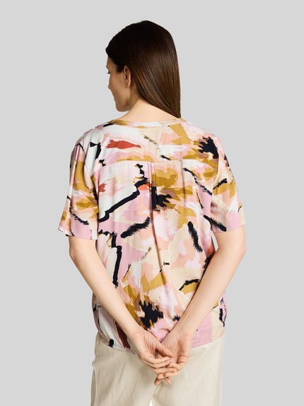 Tom Tailor regular fit blouse van pure viscose Roze - 5