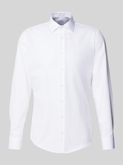 Seidensticker Slim Fit Business Hemd mit Kentkragen aus reiner Baumwolle Weiss 2