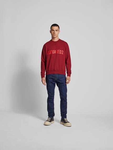 Dsquared2 Sweatshirt met labelprint Bordeaux - 1