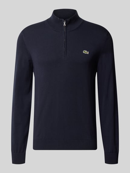 Lacoste Pullover mit Troyerkragen Dunkelblau 2