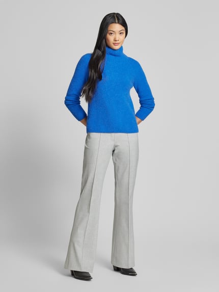 Raffaello Rossi Flared stoffen broek met siernaden en viscoe, model 'DORO' Lichtgrijs gemêleerd - 1