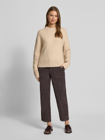 OPUS Relaxed Fit Strickpullover mit Alpaka-Anteil Modell 'Passy' Beige 1