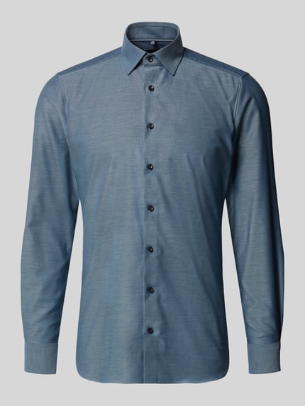 OLYMP Level 5 Super Slim Fit Businesshemd mit Kentkragen Jeansblau 1
