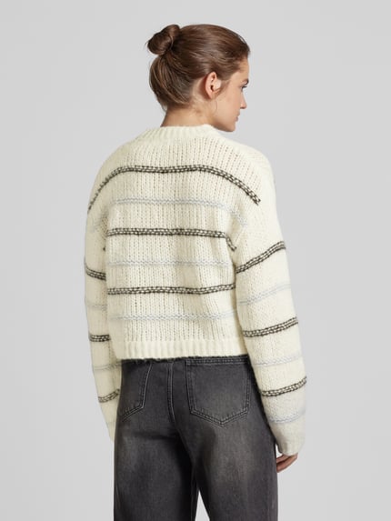 LeGer Strickpullover aus Alpaka-Mix mit Woll-Anteil Modell 'Paulina' Offwhite 5