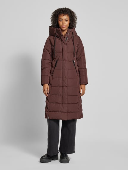 khujo Gewatteerde lange jas met capuchon, model 'TYNSE' Bordeaux - 4