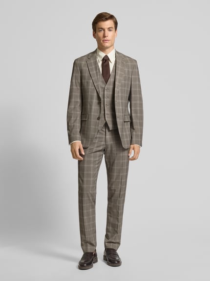 MCNEAL Slim Fit Sakko mit Reverskragen Mittelbraun 1