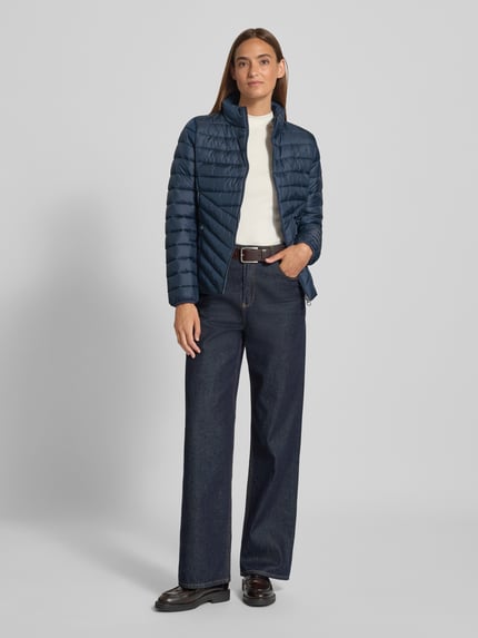 s.Oliver RED LABEL Slim fit gewatteerd jack met opstaande kraag Marineblauw - 1