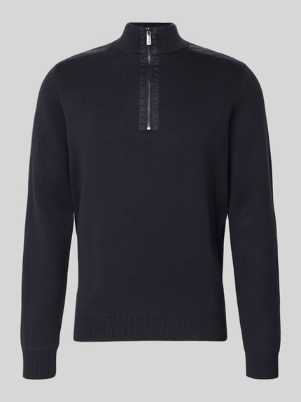 Christian Berg Men Bluza o kroju regular fit z kołnierzem i elastycznymi wykończeniami Granatowy 2