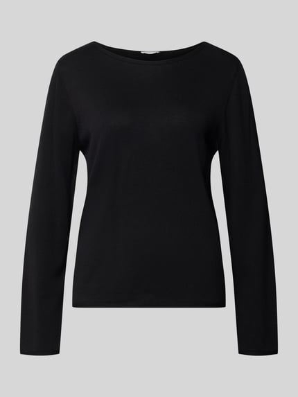 Produktfoto, czarny Regular Fit Pullover aus Baumwoll-Viskose-Mix von s.Oliver RED LABEL, gładka tekstura, damski sweter