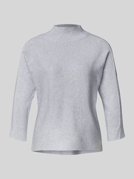 COMMA Strickpullover mit Stehkragen und 3/4-Arm Silber 2
