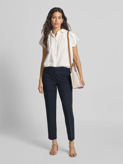CAMBIO Slim Fit Stoffhose mit Bügelfalten Modell 'KATHREEN' Marine 1