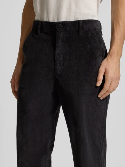 Calvin Klein Jeans Spodnie sztruksowe o kroju straight fit z wpuszczanymi kieszeniami Czarny 3
