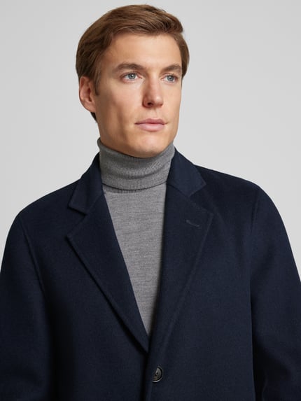 Profuomo Regular Fit  Wollmantel mit Reverskragen Marine 3