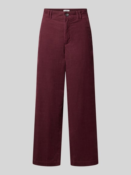 Produktfoto, bordowe spodnie sztruksowe Loose Fit Cordhose aus reiner Baumwolle od Marc O'Polo DENIM, bawełna, proste nogawki
