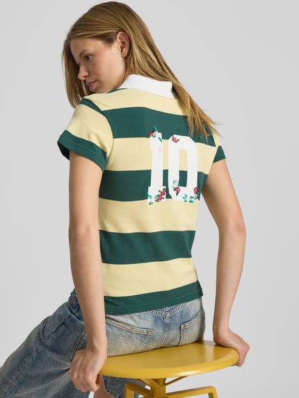 REVIEW Koszulka polo o kroju regular fit z krytą listwą guzikową Ciemnozielony 3