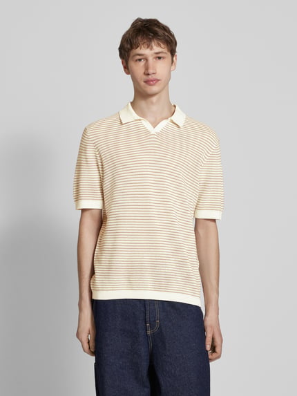 ONLY & SONS Poloshirt mit gerippten Abschlüssen Modell 'KIAN' Beige 4