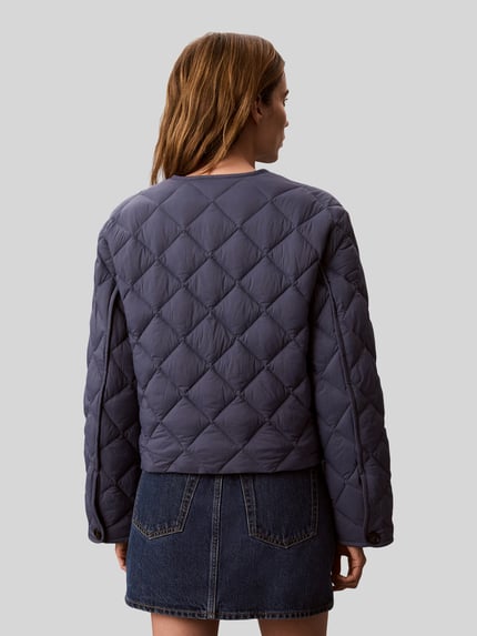 Calvin Klein Womenswear regular fit gewatteerd jack met steekzakken Rookblauw - 5