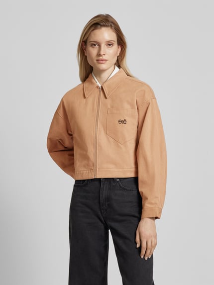 esmé studios Jacke mit Label-Stitching Modell 'Riko' Camel 4